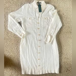 RALPH LAUREN l PEARL WHITE BEIGE DRESS l SIZE MEDIUM l NEW WITH TAG